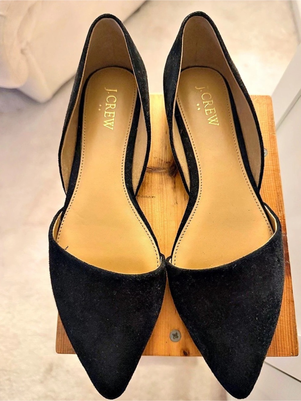 J.Crew Zoe Suede d'Orsay Flats Black